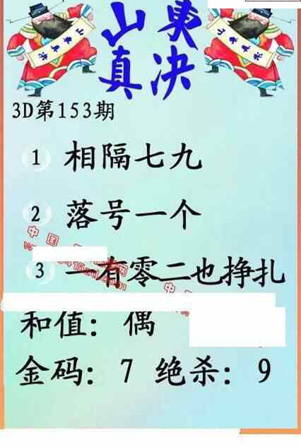 23153期: 福彩3D丹东全图分析