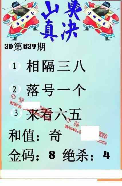 24039期: 福彩3D丹东全图分析