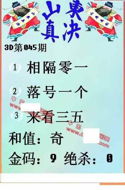24045期: 福彩3D丹东全图分析