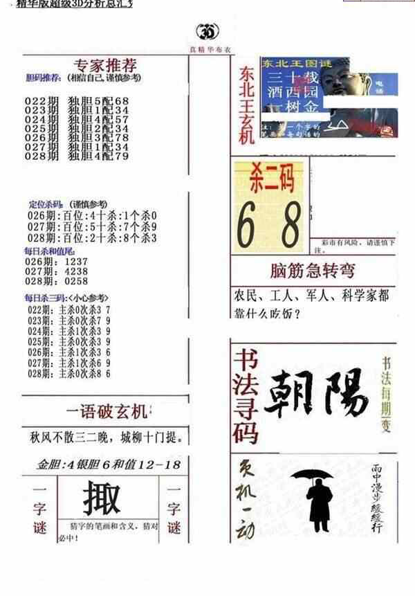 24028期: 福彩3D全套图版参考