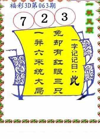 24063期: 福彩3D丹东全图分析