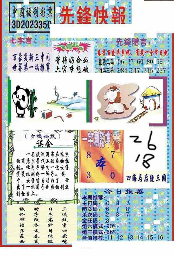 23350期: 福彩3D丹东全图分析