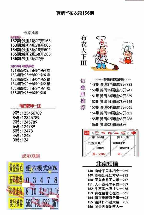 23156期: 福彩3D全套图版参考