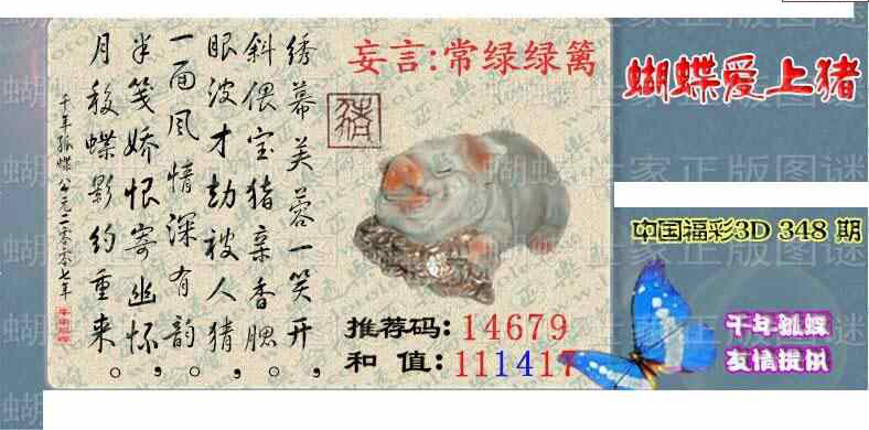 23348期: 3D蝴蝶世家蝴蝶彩图