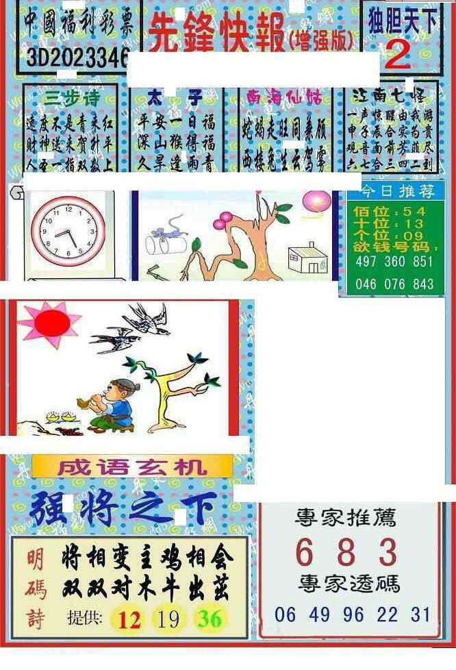 23346期: 福彩3D丹东全图分析