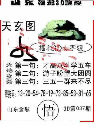 24037期: 福彩3D丹东全图分析