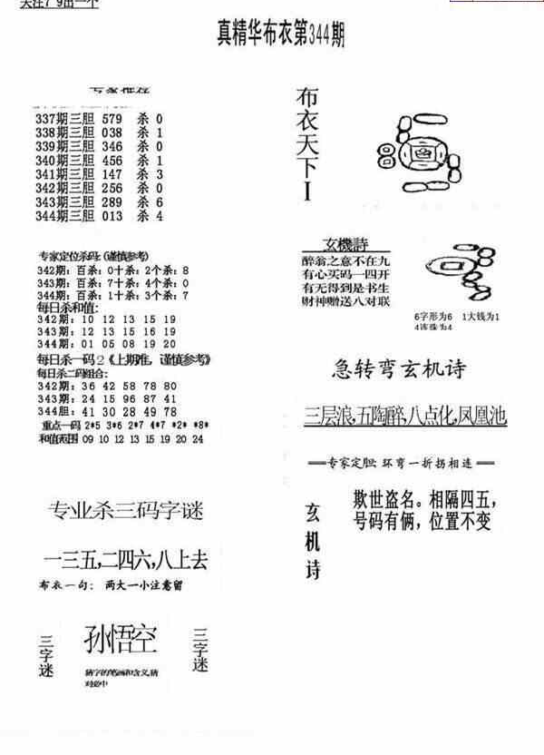 23344期: 福彩3D全套图版参考