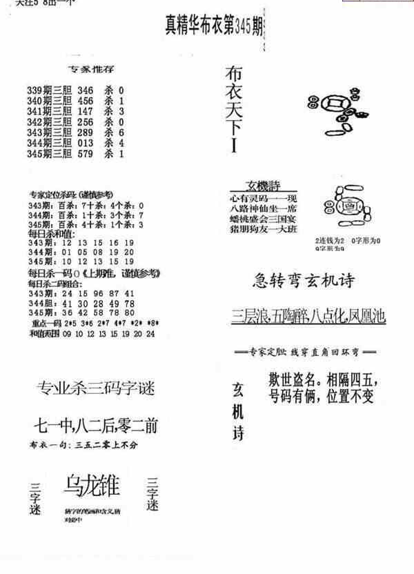 23345期: 福彩3D全套图版参考