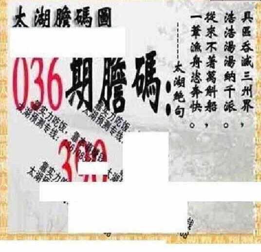 24036期: 太湖图福彩3D精品预测