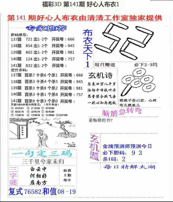 23141期: 福彩3D全套图版参考