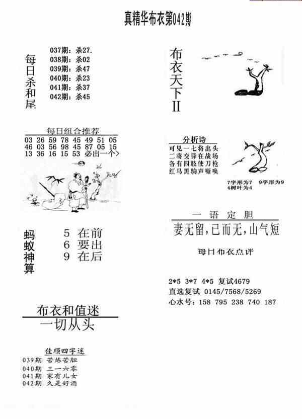 24042期: 福彩3D全套图版参考