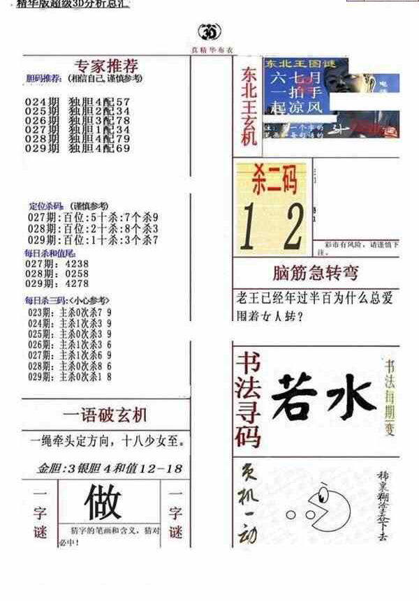 24029期: 福彩3D全套图版参考