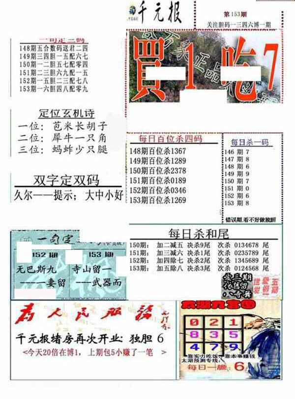 23153期: 福彩3D全套图版参考