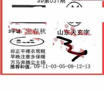 24031期: 福彩3D丹东全图分析