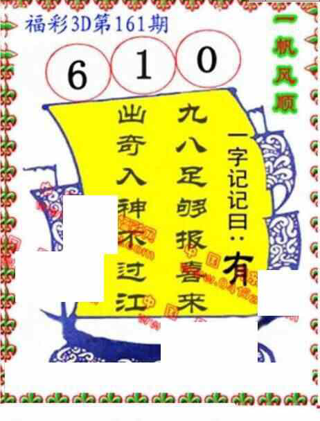 23161期: 福彩3D丹东全图分析