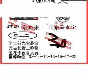 24048期: 福彩3D丹东全图分析