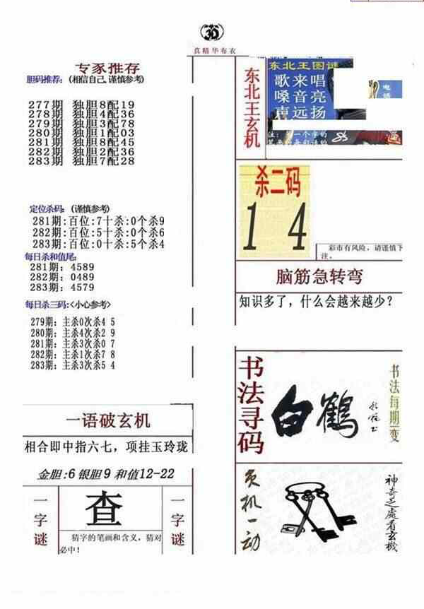 23283期: 福彩3D全套图版参考