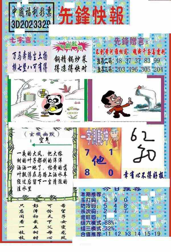 23329期: 福彩3D丹东全图分析