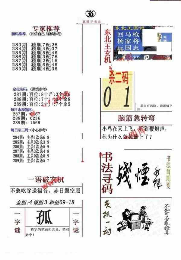 23289期: 福彩3D全套图版参考