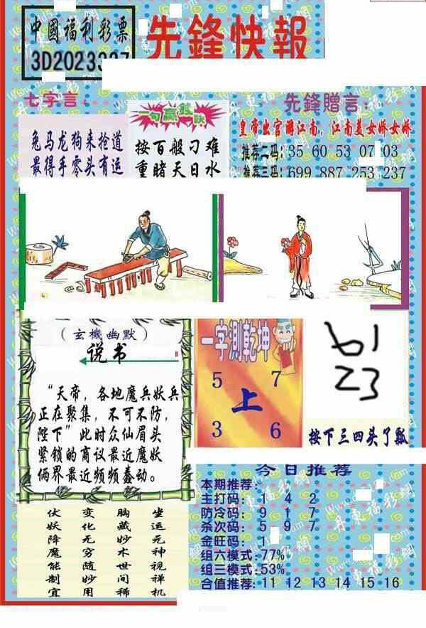 23337期: 福彩3D丹东全图分析