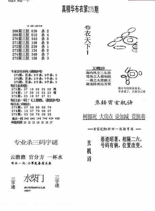 23275期: 福彩3D全套图版参考