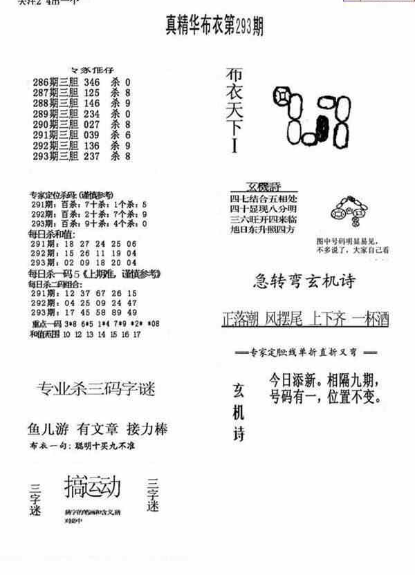 23293期: 福彩3D全套图版参考