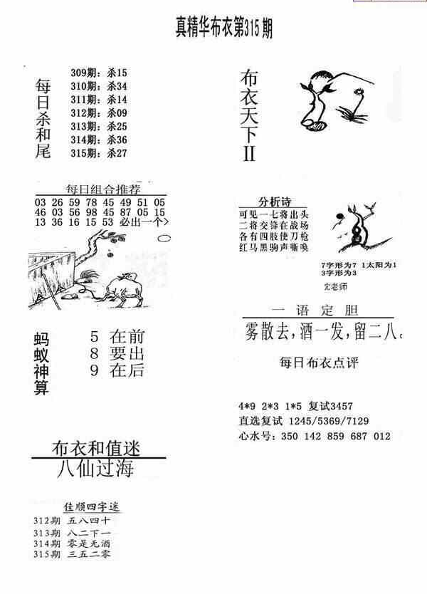 23315期: 福彩3D全套图版参考