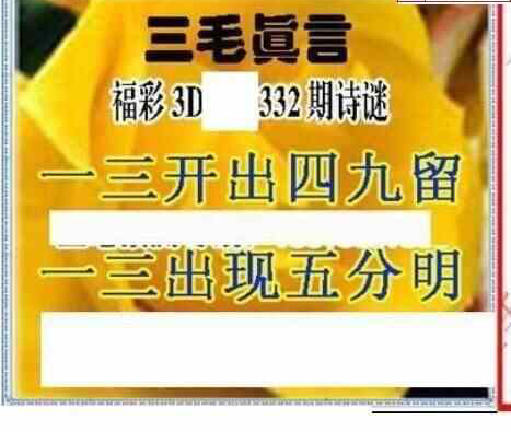 23332期: 三毛3D精品图谜