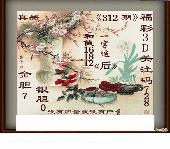 23312期: 白老3D杀码图版