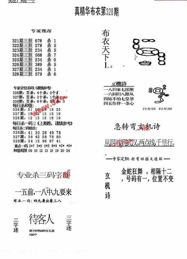 23328期: 福彩3D全套图版参考