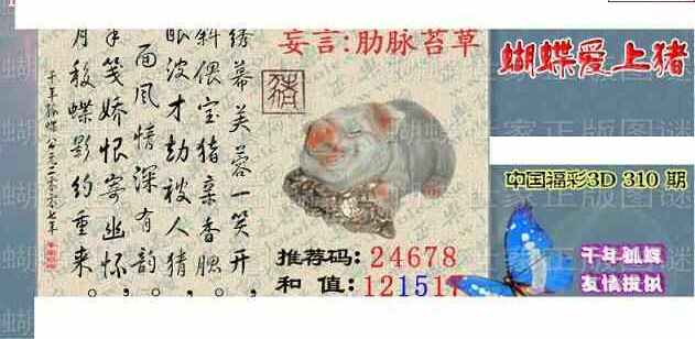 23310期: 3D蝴蝶世家蝴蝶彩图