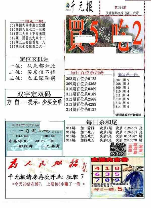 23314期: 福彩3D全套图版参考