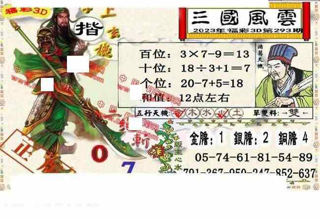 23293期: 福彩3D丹东全图分析