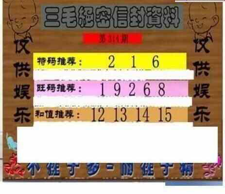 23314期: 三毛3D精品图谜