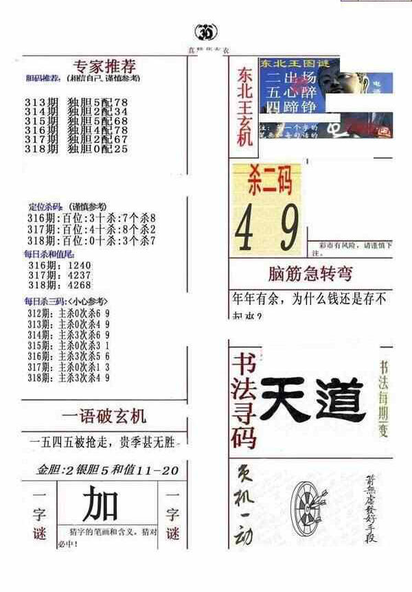 23318期: 福彩3D全套图版参考