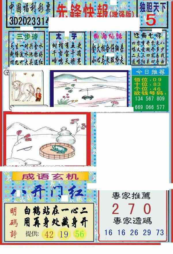 23314期: 福彩3D丹东全图分析