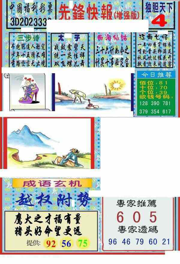 23332期: 福彩3D丹东全图分析