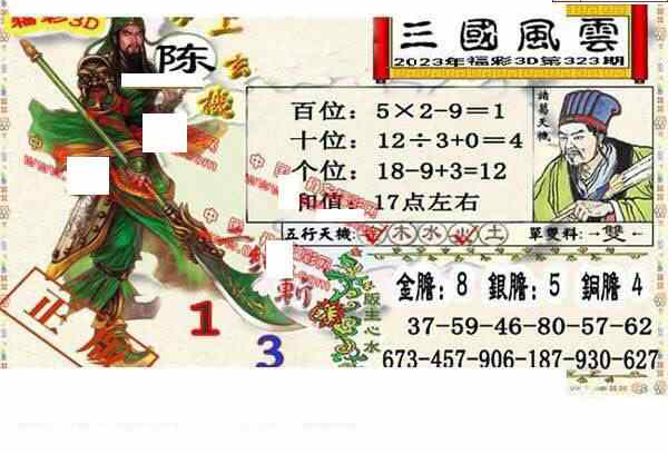 23323期: 福彩3D丹东全图分析