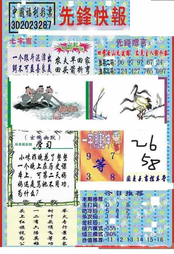 23287期: 福彩3D丹东全图分析