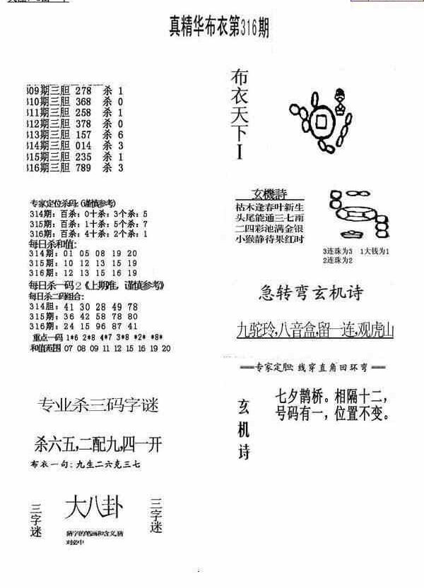 23316期: 福彩3D全套图版参考