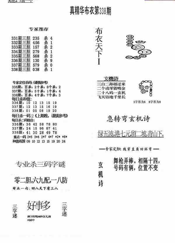 23338期: 福彩3D全套图版参考