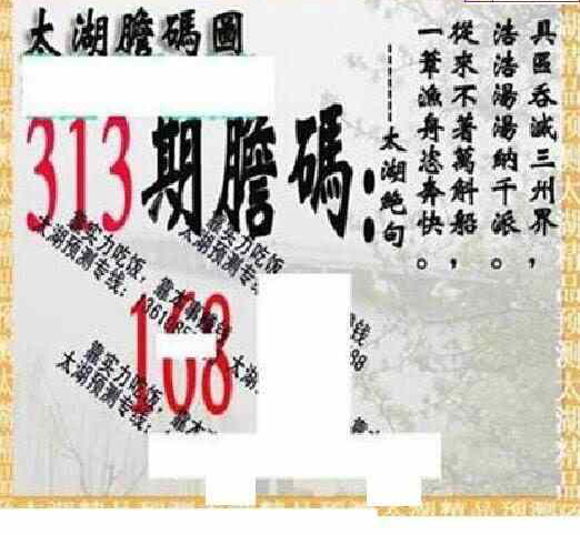 23313期: 太湖图福彩3D精品预测