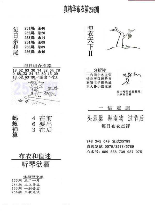 23256期: 福彩3D全套图版参考