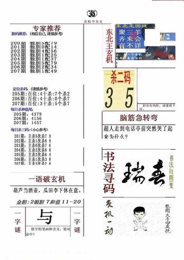 23207期: 福彩3D全套图版参考