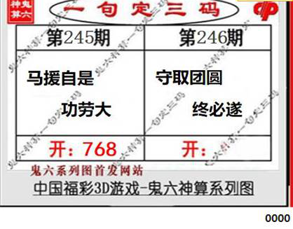 23246期: 福彩3D鬼六神算图
