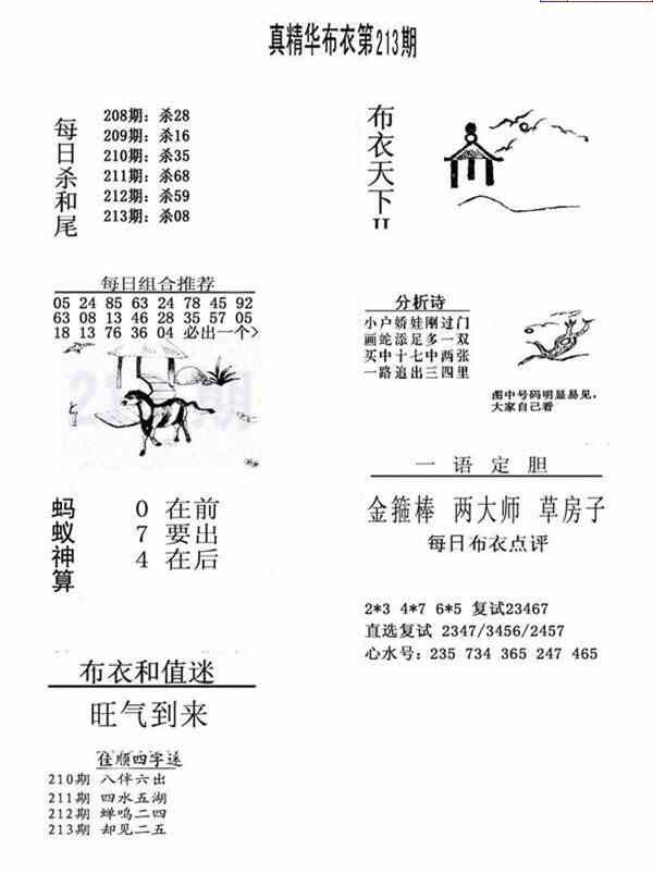 23213期: 福彩3D全套图版参考