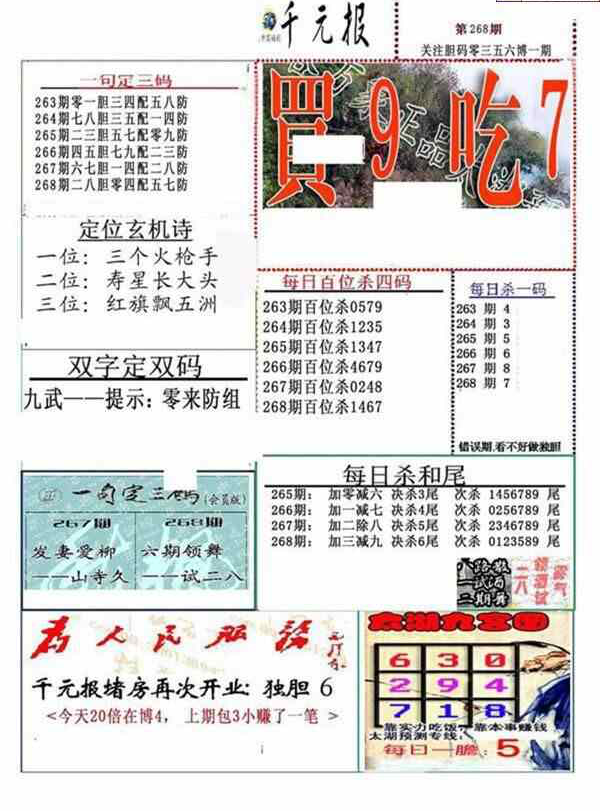 23268期: 福彩3D全套图版参考