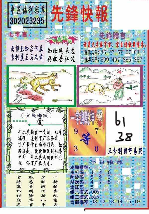 23235期: 福彩3D丹东全图分析