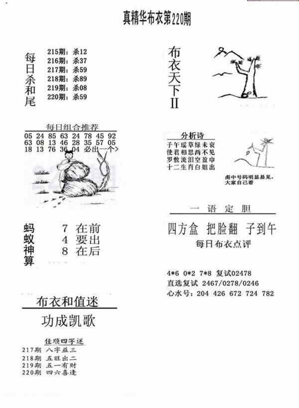 23220期: 福彩3D全套图版参考