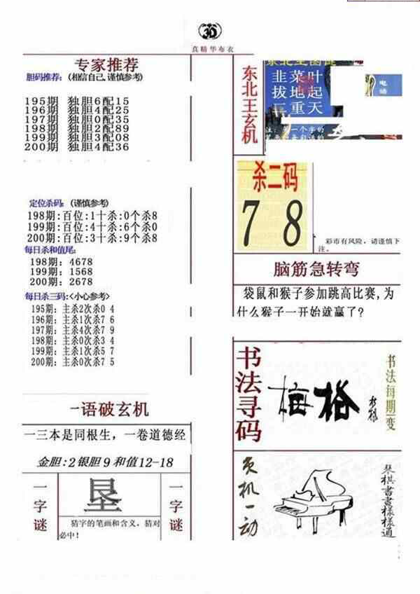 23200期: 福彩3D全套图版参考